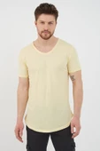 Gri-Antrasit-Ay Işığı Sarı Erkek Basic Slim 3'lü Paket Kısa Kollu %100 Pamuk T-shirt - 4