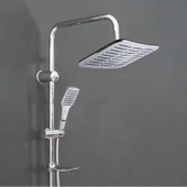 Robot Tepe Duş Seti Takımı Shower Yağmurlama Dikdörtgen Banyo Masaj Duş Başlığı Sistemi Krom thumbnail 2