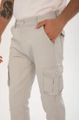 Erkek Slim Fit Kargo Cep Likralı Pantolon - 7