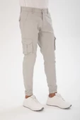 Erkek Slim Fit Kargo Cep Likralı Pantolon - 4