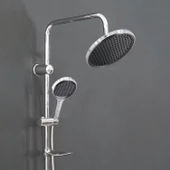 Robot Tepe Duş Seti Takımı Shower Yağmurlama Yuvarlak Lüx Banyo Masaj Duş Başlığı Sistemi Krom thumbnail 2