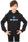 Mr Beast Siyah Çocuk 3ip Kapşonlu - 1