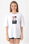 Slam Dunk First Slam Dunk Beyaz Kadın Oversize Tshirt thumbnail 1