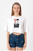 Slam Dunk First Slam Dunk Beyaz Kadın Crop Tshirt thumbnail 1