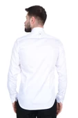 Cengiz İnler Yarasa Yaka Pamuk Saten Cepsiz Slim Fit Erkek Gömlek - 6