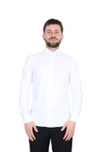 Cengiz İnler Standart Yaka Cepsiz Filafil Doku Slim Fit Erkek Gömlek - 3