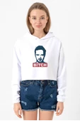 Breaking Bad Jesse Pinkman Bitch Beyaz Optik Kadın Crop Kapşonlu thumbnail 1