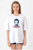 Breaking Bad Jesse Pinkman Bitch Beyaz Kadın Oversize Tshirt thumbnail 1