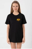 Big Bang Theory Bang Logo Siyah Kadın Oversize Tshirt - 1