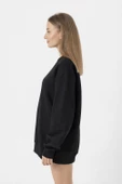 Blackpink JenChooLiChaeng Hangul Siyah Kadın 2ip Sweatshirt - 3