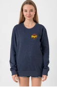 Big Bang Theory Bang Logo İndigo Kadın 2ip Sweatshirt - 1