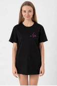 Blackpink Lisa Signature Siyah Kadın Oversize Tshirt - 1