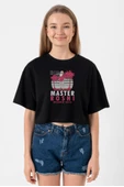 Dragon Ball Z Anime Master Roshi Ho!! Siyah Kadın Crop Tshirt thumbnail 1