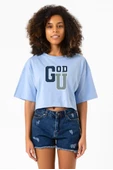 Gen V Godolkin University Abbreviation Bebe Mavi Kadın Crop Tshirt thumbnail 1