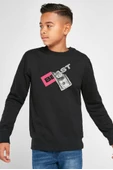 Mr Beast Dollar Bill Siyah Çocuk 2ip Sweatshirt - 1