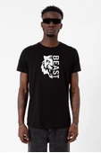 Mr Beast Half Face Siyah Erkek Tshirt - 1