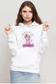 Colorful Feminism Hand Beyaz Kadın 3ip Kapşonlu Sweatshirt - 1