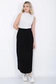 Kadın Triko Etek Oversize Siyah - 3