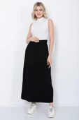 Kadın Triko Etek Oversize Siyah - 5