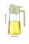 Madamev 2'li Çift Fonksiyonlu Cam Yağdanlık 450ml Kulplu Zeytinyağı Sıvıyağ Şişesi Airfryer Sprey Yağlık - 5