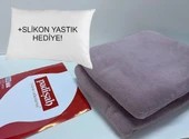 Nishev Padişah Düz Desensiz Pembe Battaniye + SLİKON YASTIK HEDİYELİ Nishev-P000095 - 3