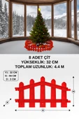 Plastik Yılbaşı Ağacı Çiti (Y: 32 CM G: 55 CM) 8 Adet Sert Zemin Ayaklı - Kırmızı - 1