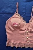 Moda Kadın Pedli Büstiyer Crop - 7