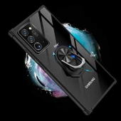 Samsung Galaxy Note 20 Ultra Kılıf Şeffaf Sararmaz Yüzüklü Mola Kapak - 9