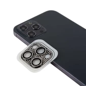 Apple iPhone 12 Pro Full Taşlı Kamera Lens Koruyucu Çerçeveli Koruyucu CL-08 - 12