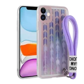 Apple iPhone 11 Kılıf Desenli El Askılı İpli Astana Kapak - 11