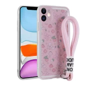 Apple iPhone 11 Kılıf Desenli El Askılı İpli Astana Kapak - 12