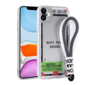 Apple iPhone 11 Kılıf Desenli El Askılı İpli Astana Kapak - 6