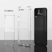 Samsung Galaxy Z Flip 4 Kılıf Şeffaf Nitro Anti Shock Kapak Katlanır - 6