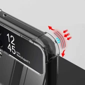 Samsung Galaxy Z Flip 4 Kılıf Şeffaf Nitro Anti Shock Kapak Katlanır - 8