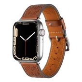 Apple Watch 10/11 42mm-38/40/41mm Kordon Diagonal Hermes Deri Kordon 2/3/4/5/6/se/7/8/9 - 9