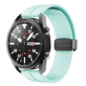 Samsung Galaxy Watch Gear S2 3 41 42 Active 2 40 44 mm Kordon Magnetli Ayarlanır Silikon Kordon 20mm - 11