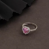 Pembe Kalpli Tektaş Altın Yüzük thumbnail 3