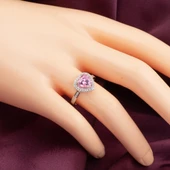 Pembe Kalpli Tektaş Altın Yüzük thumbnail 2