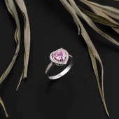 Pembe Kalpli Tektaş Altın Yüzük thumbnail 5