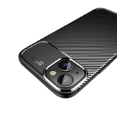 Apple iPhone 14 Kılıf Karbon Silikon Case Kapak - 6