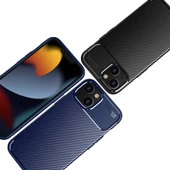 Apple iPhone 14 Kılıf Karbon Silikon Case Kapak - 7