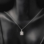 14 Ayar Klasik Beyaz Altın Baget Taşlı Set thumbnail 4