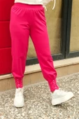 Zehmeri Taşlı ve Beli Lastikli Pantolon - 71101.025 - Fuşya - 1