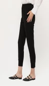 Step Paçası Manşetli Beli Lastikli Pantolon - (38-46) - 71125 - Siyah - 3