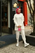 Zehmeri Taşlı ve Beli Lastikli Pantolon - 71101.023 - Krem - 3