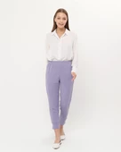 Step Paçası Manşetli Beli Lastikli Pantolon - 71125.019 - Lila - 1