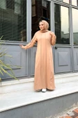 İkili Uzun Nevrül Detaylı Sade Basic Uzun Büyük Beden Spor Elbise - 12026.026 - Bej - 9