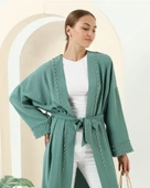 Taş Detaylı Kimono - 70039.100 - Çağla Yeşili - 3