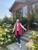 Despina Kapitone Fermuarlı Çıtçıtlı Kolsuz Yelek - 71150.025 - Fuşya - 1