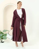 Taş Detaylı Kimono - 70039.020 - Mürdüm - 7